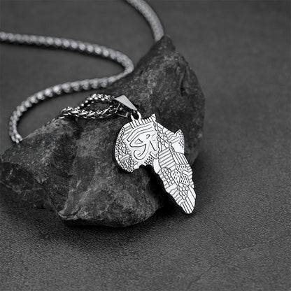 African Map Eye of Horus Necklace for