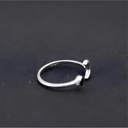 Midnight Crescent Charm Ring