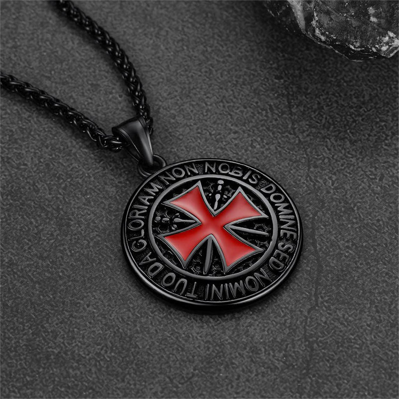 Knights Templar Cross Medallion Necklace for