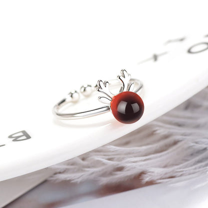 Crimson Antler Totem Ring