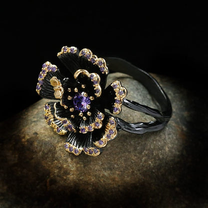 Witchflower Amethyst Ring