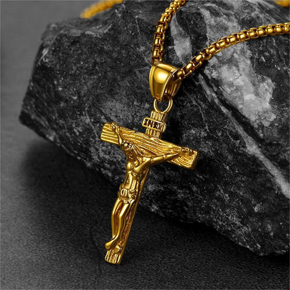 Catholic Crucifix Cross Necklace Jesus Pendant for