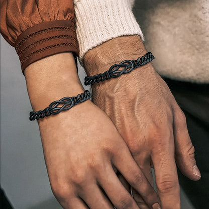To My Love Infinity Love Knot Cuban Chain Bracelet for Couple