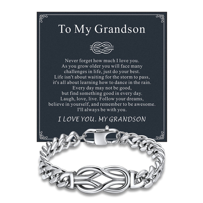 To My Love Infinity Love Knot Cuban Chain Bracelet for Couple