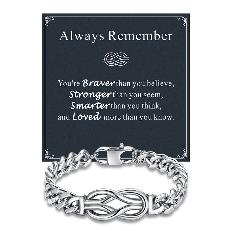 To My Love Infinity Love Knot Cuban Chain Bracelet for Couple