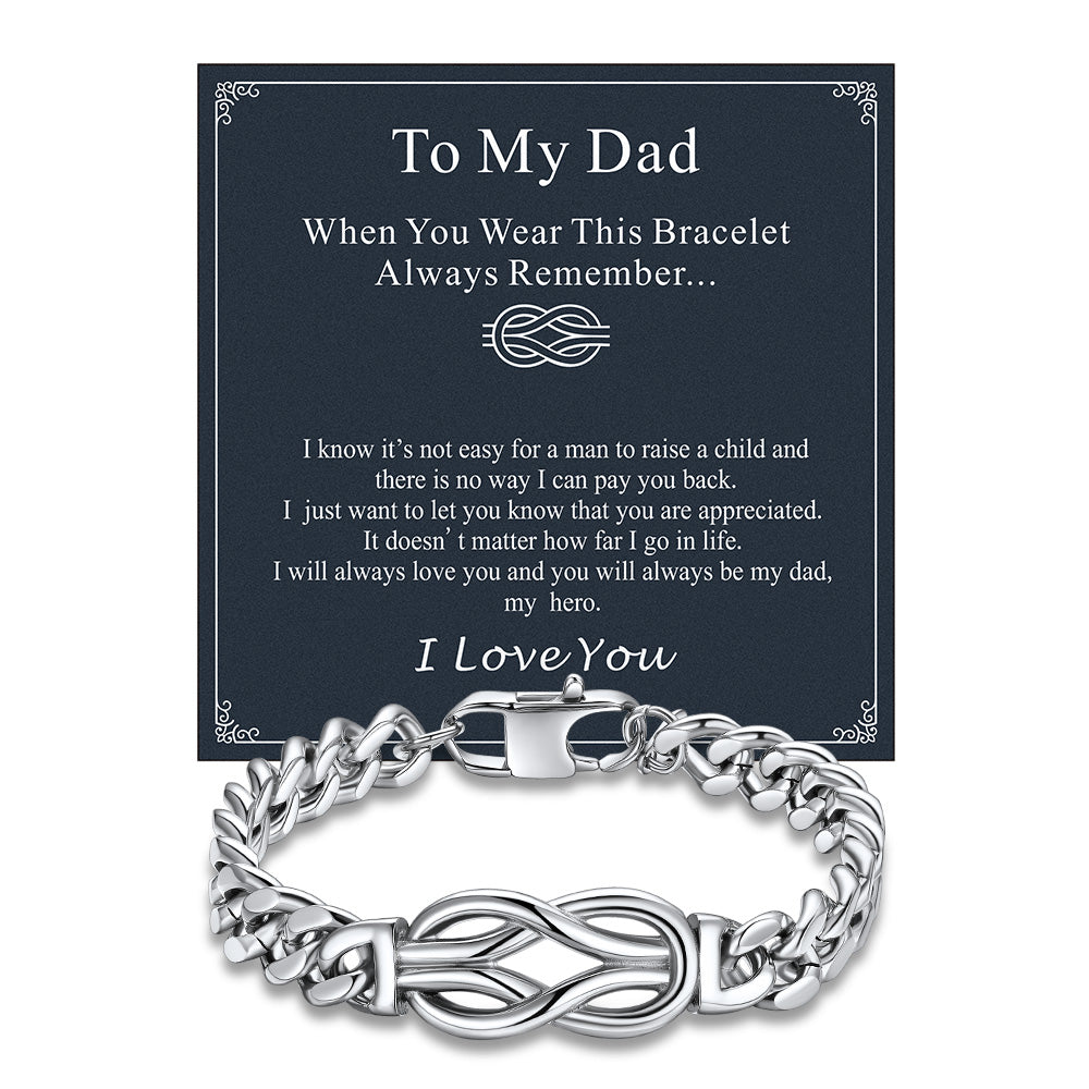 To My Love Infinity Love Knot Cuban Chain Bracelet for Couple