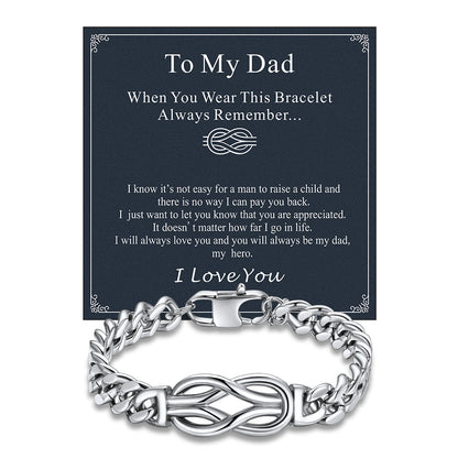 To My Love Infinity Love Knot Cuban Chain Bracelet for Couple