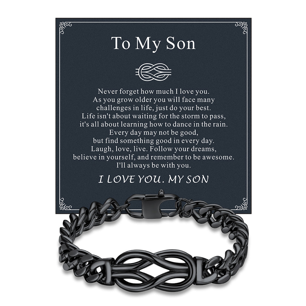 Infinity Love Knot Cuban Link Chain Bracelet for
