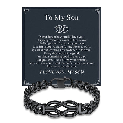 To My Love Infinity Love Knot Cuban Chain Bracelet for Couple