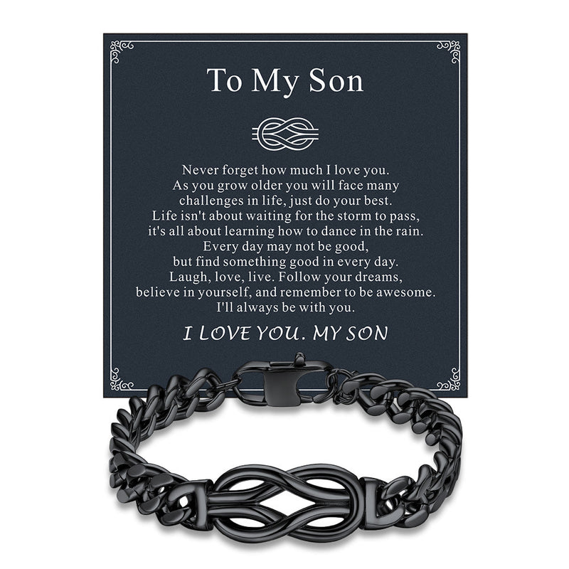 To My Love Infinity Love Knot Cuban Chain Bracelet for Couple