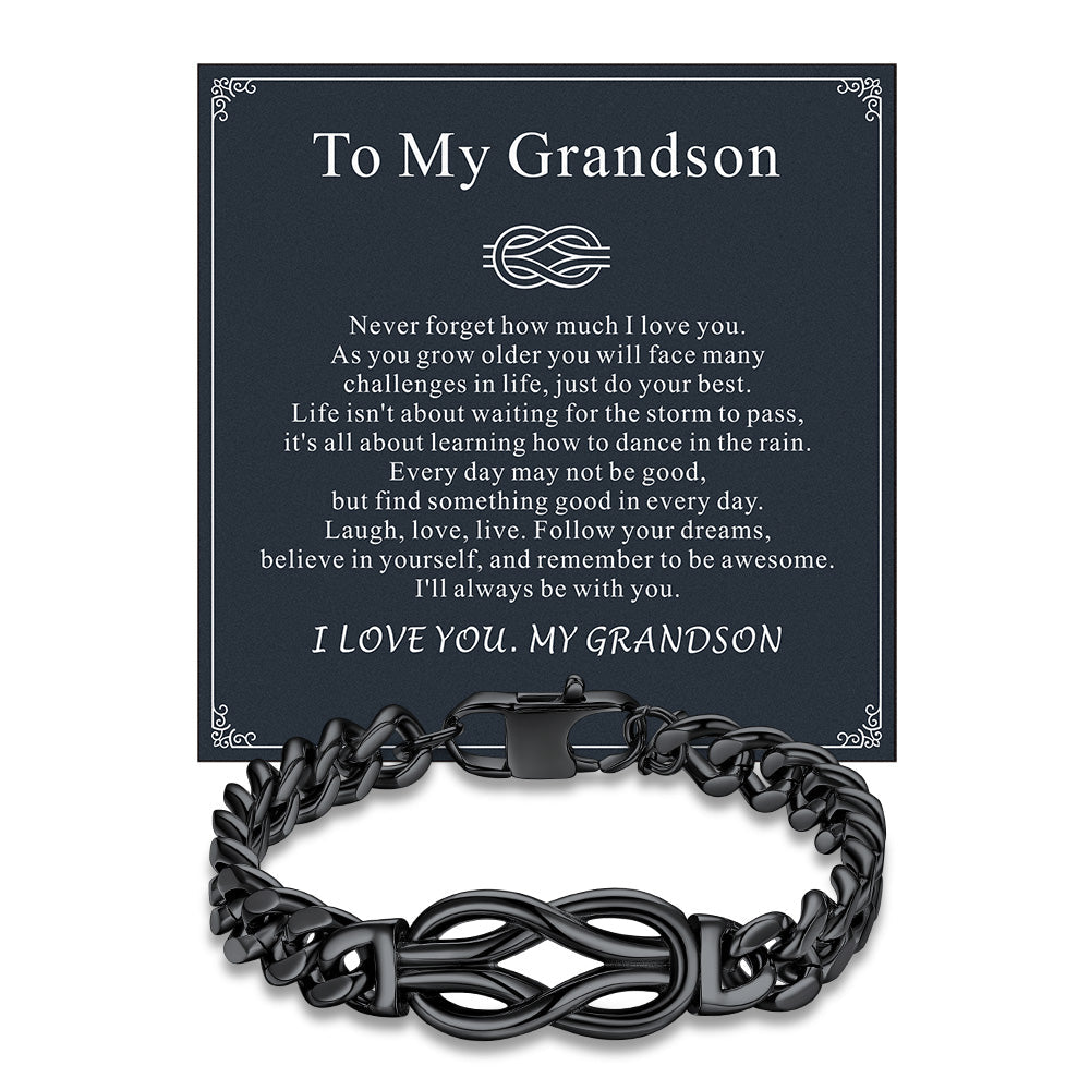Infinity Love Knot Cuban Link Chain Bracelet for