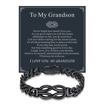 Infinity Love Knot Cuban Link Chain Bracelet for