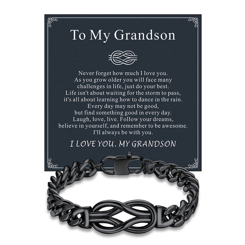To My Love Infinity Love Knot Cuban Chain Bracelet for Couple