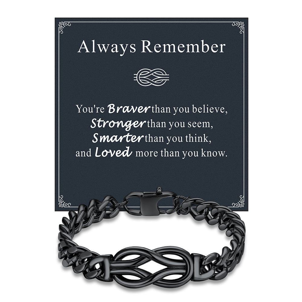 To My Love Infinity Love Knot Cuban Chain Bracelet for Couple