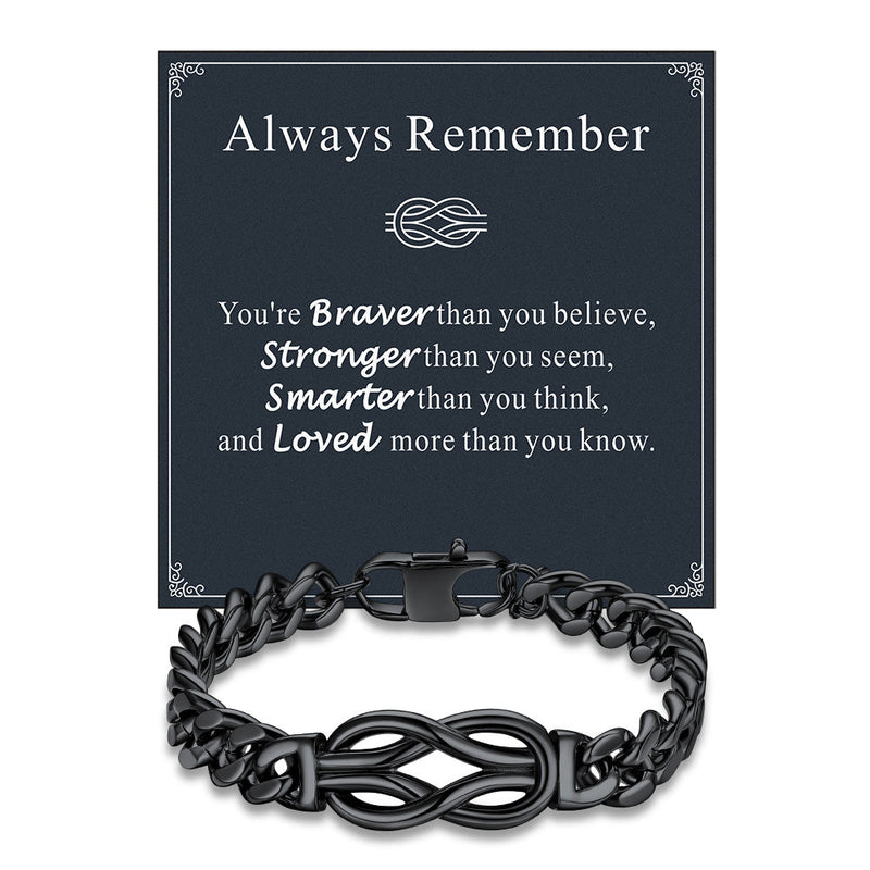 To My Love Infinity Love Knot Cuban Chain Bracelet for Couple
