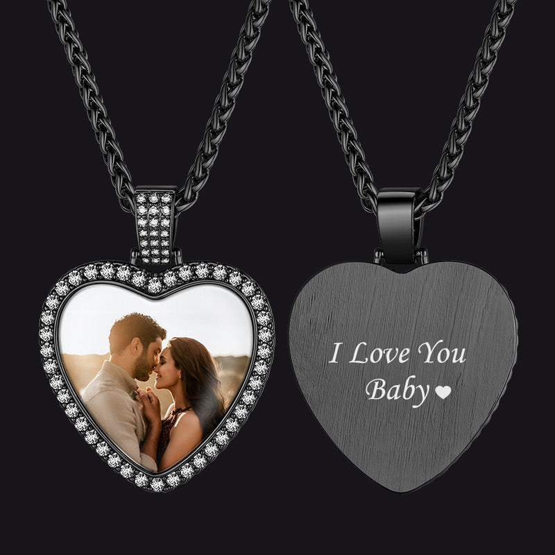 Customized Heart Picture Photo Necklace Memorial Gift for