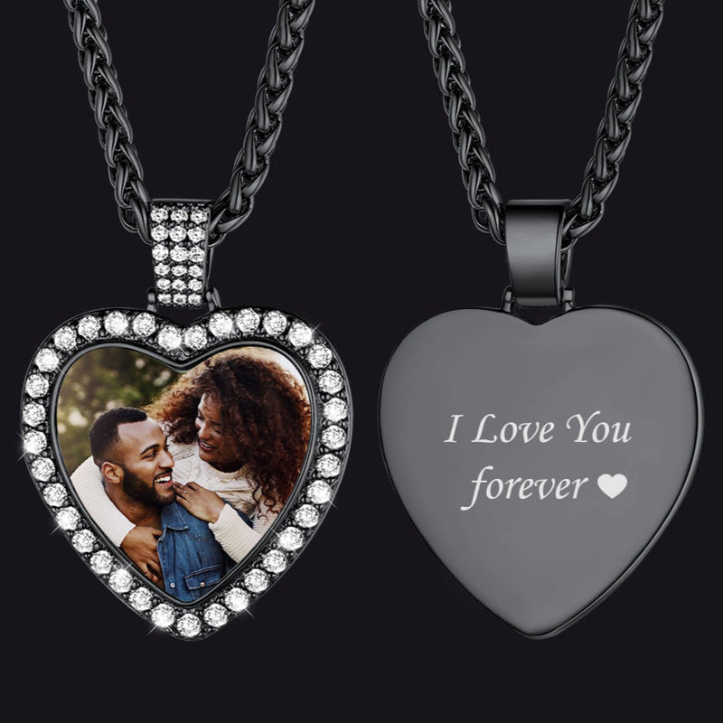 Customized Heart Picture Photo Necklace Memorial Gift for