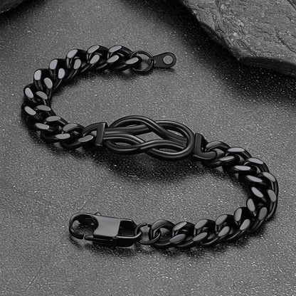 To My Love Infinity Love Knot Cuban Chain Bracelet for Couple