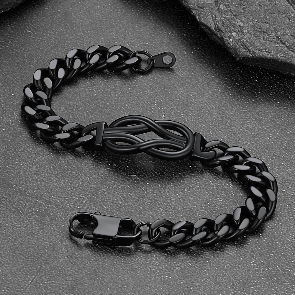 To My Love Infinity Love Knot Cuban Chain Bracelet for Couple