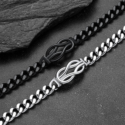 Infinity Love Knot Cuban Link Chain Bracelet for
