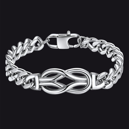 Infinity Love Knot Cuban Link Chain Bracelet for