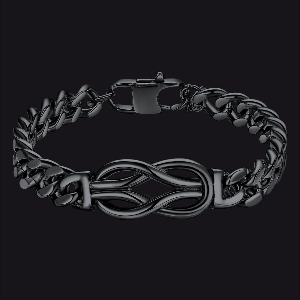 To My Love Infinity Love Knot Cuban Chain Bracelet for Couple