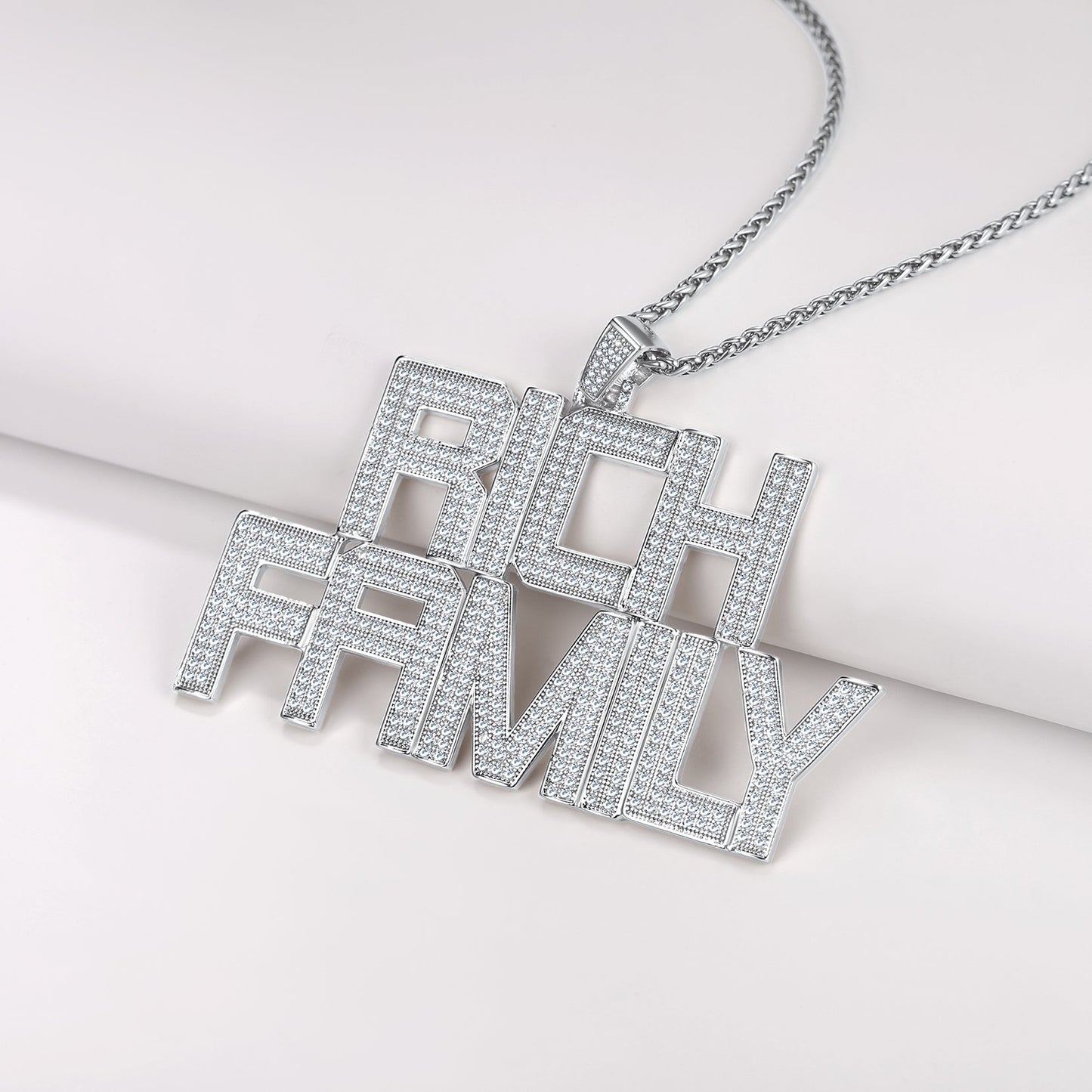 Custom Hip Hop Cubic Zirconia Initials Pendant Necklace for