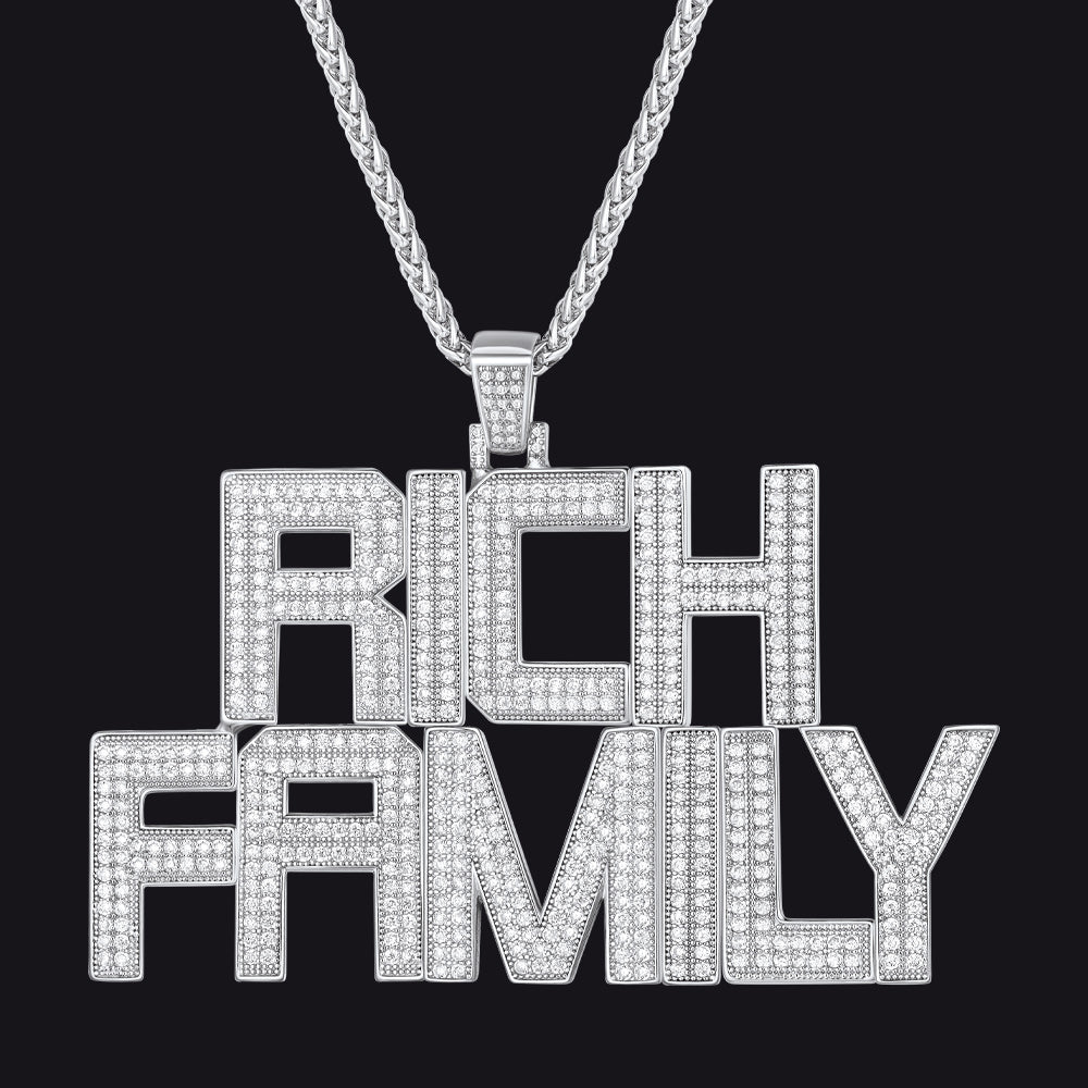 Custom Hip Hop Cubic Zirconia Initials Pendant Necklace for