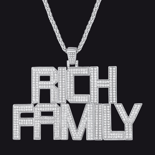Custom Hip Hop Cubic Zirconia Initials Pendant Necklace for