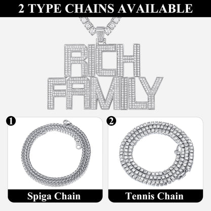 Custom Hip Hop Cubic Zirconia Initials Pendant Necklace for
