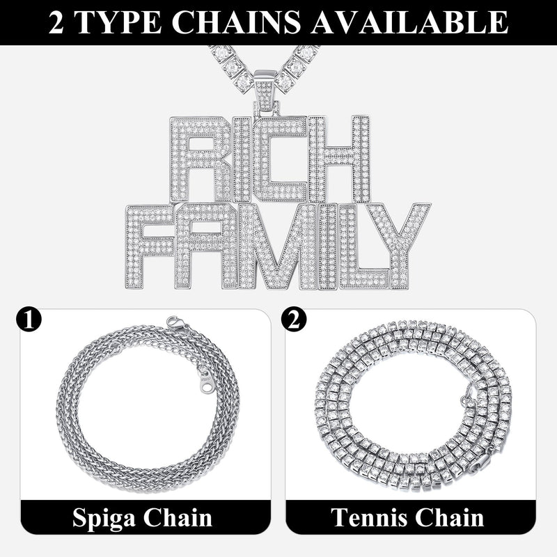 Custom Hip Hop Cubic Zirconia Initials Pendant Necklace for