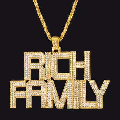 Custom Hip Hop Cubic Zirconia Initials Pendant Necklace for