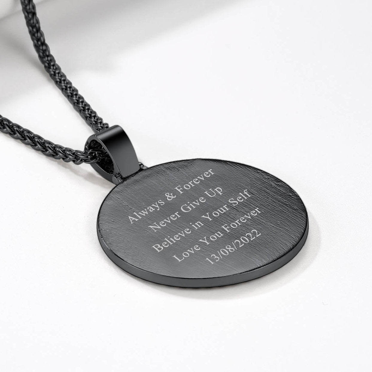 Personalized Large Picture Circle Necklace Memorial Photo Pendant for