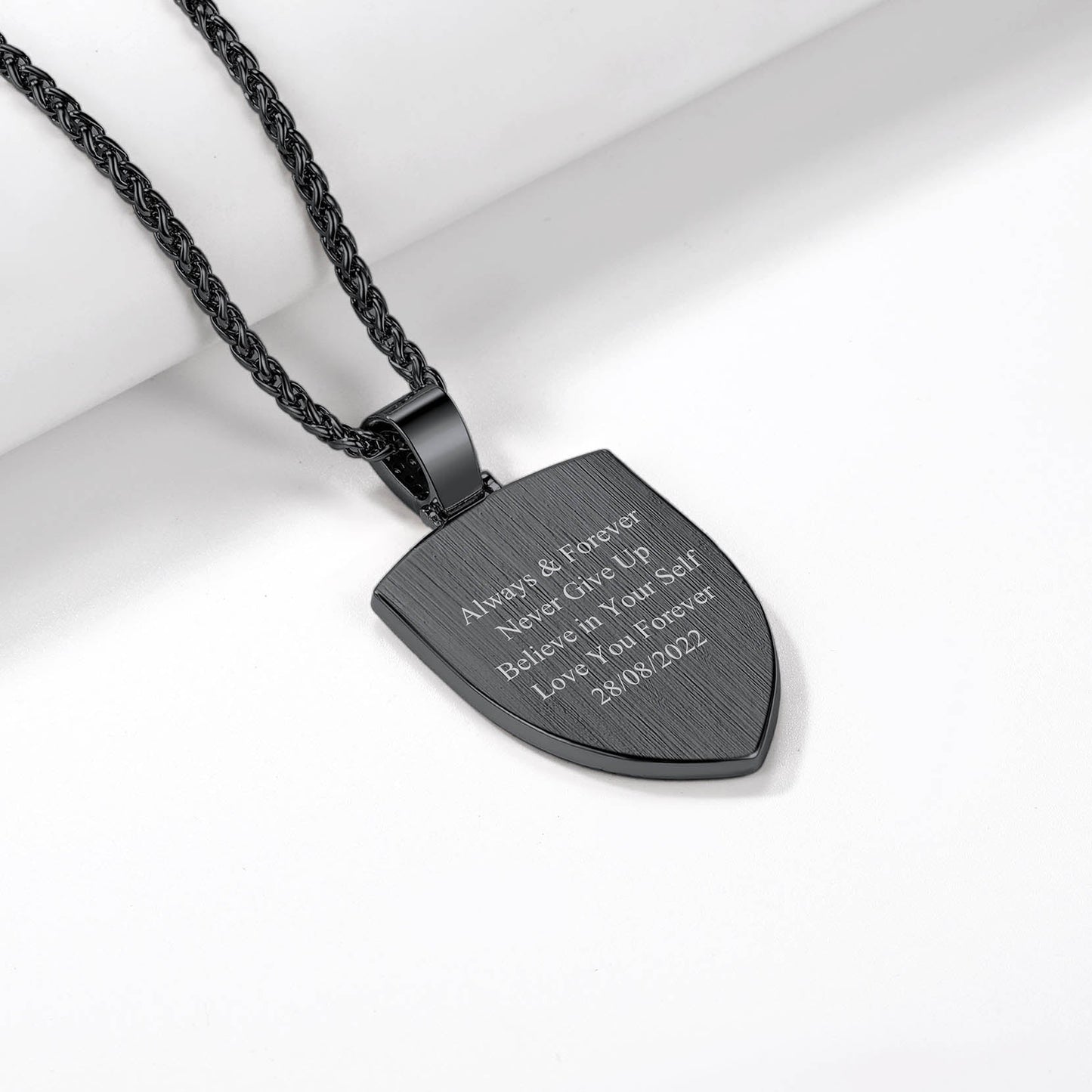 Custom Cz Shield Picture Necklace Pendant for