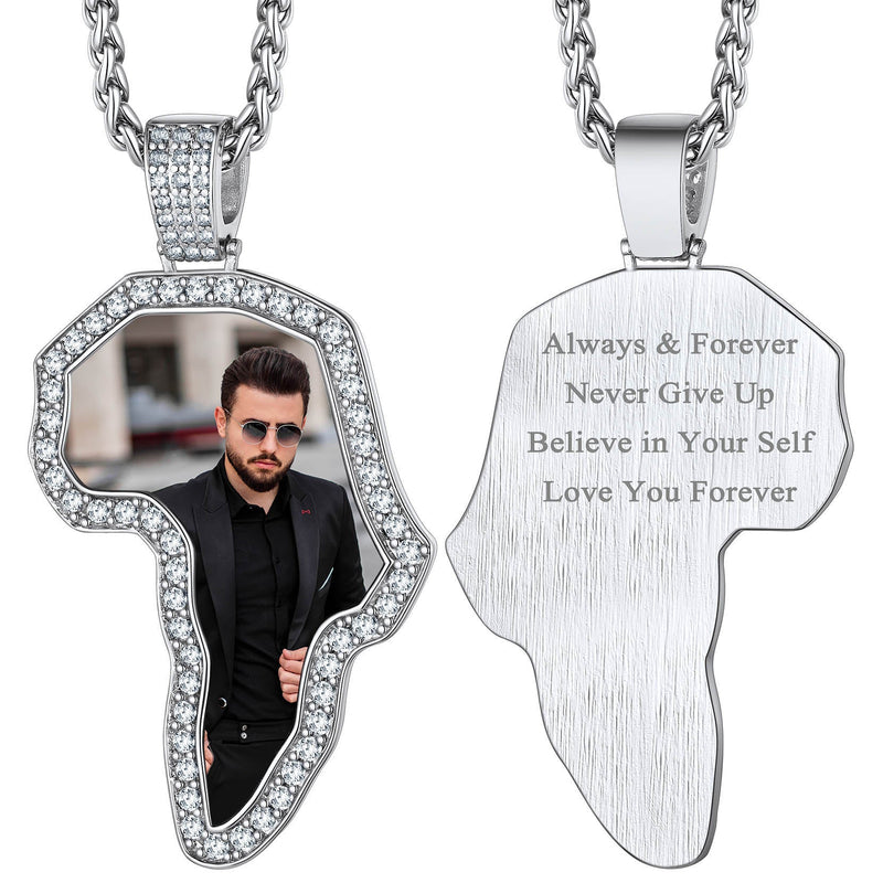 Customized African Map Photo Necklace With Picture for
