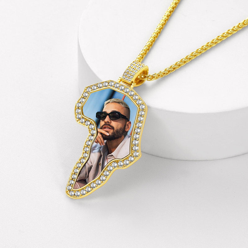 Customized African Map Photo Necklace With Picture for