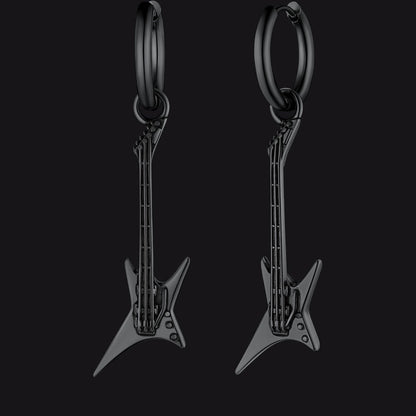 Punk Guitar Hoop Dangle Earrings for
