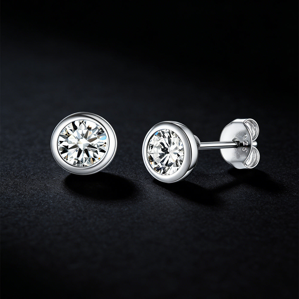 925 Sterling Silver Diamond Stud Earrings Set for 3 Pairs