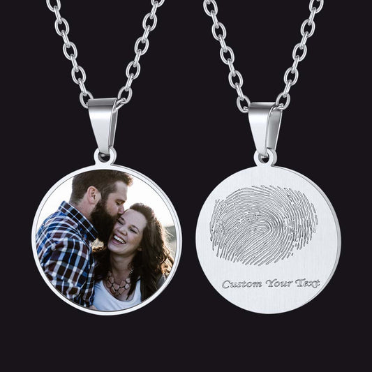 Customized Photo Fingerprint Necklace for