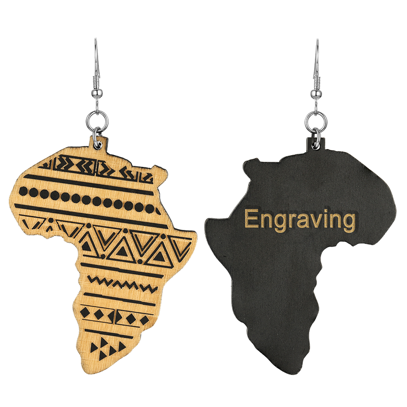 Faithheart African Map Drop Dangle Earrings for