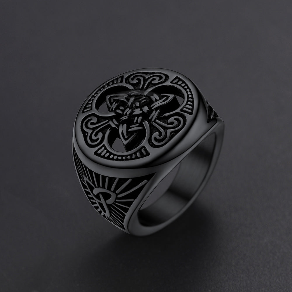 Viking Celtic Knot Signet Ring for