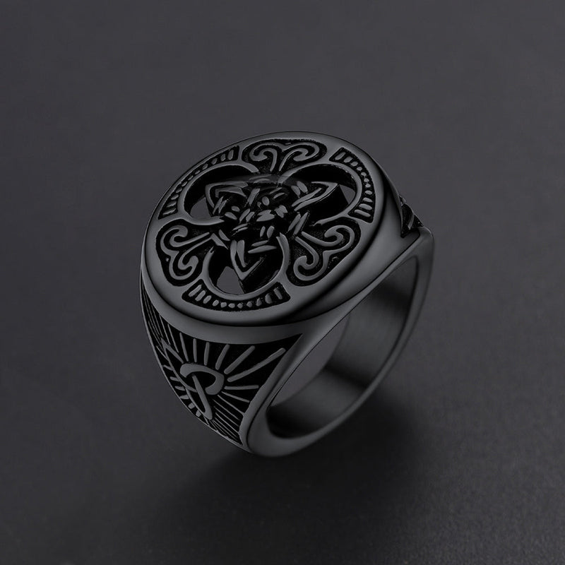 Viking Celtic Knot Signet Ring for
