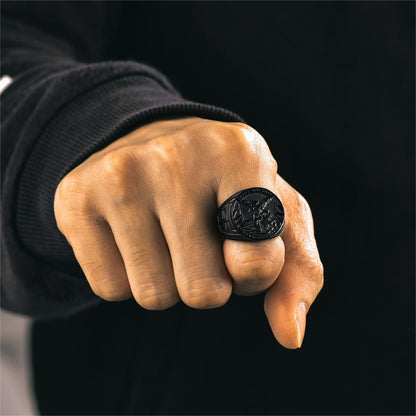 Christian Saint Michael Signet Ring for