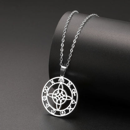 Witches Knot and Crescent Moons Protection Necklace