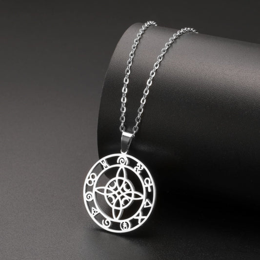 Witches Knot and Crescent Moons Protection Necklace