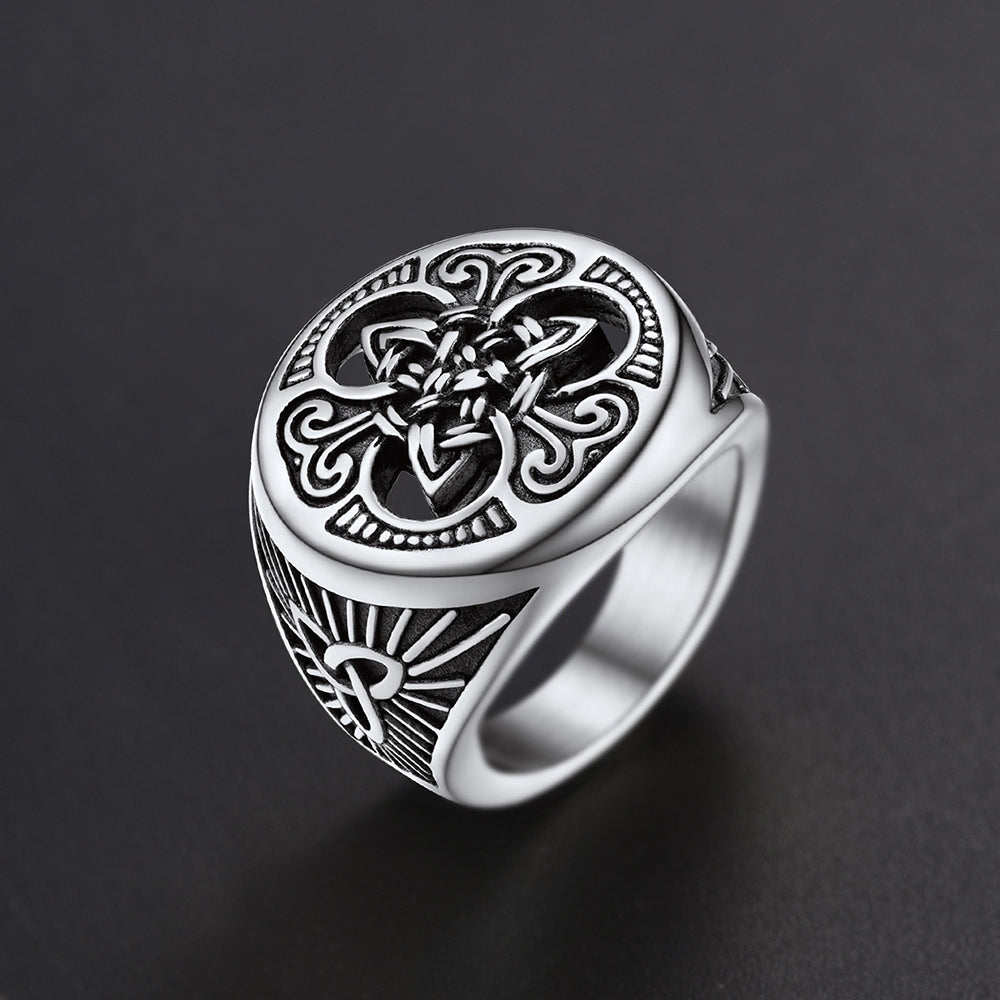 Viking Celtic Knot Signet Ring for
