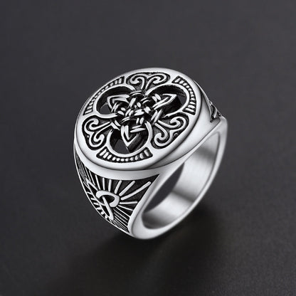 Viking Celtic Knot Signet Ring for