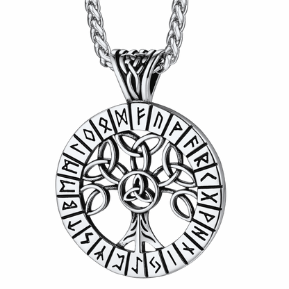 Norse Viking Rune Tree of Life Necklace Amulet for