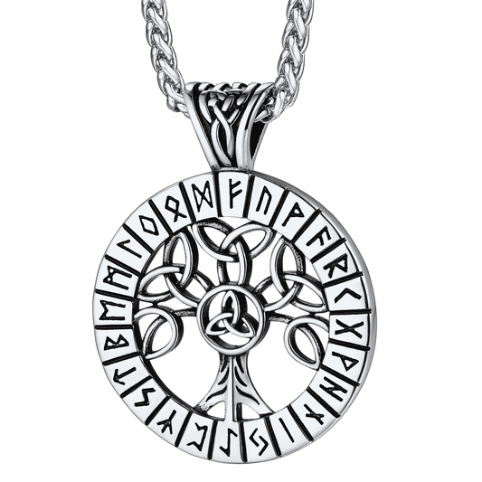 Norse Viking Rune Tree of Life Necklace Amulet for