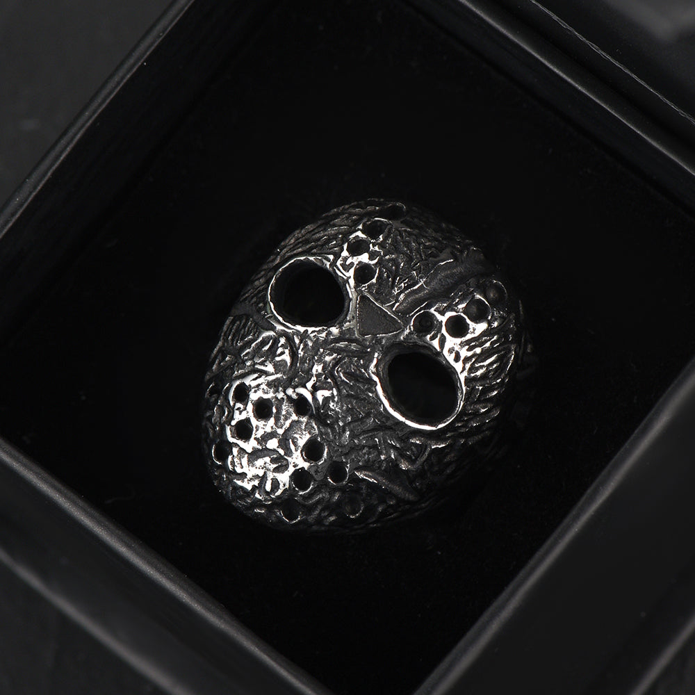 Gothic Jason Voorhees Mask Ring for